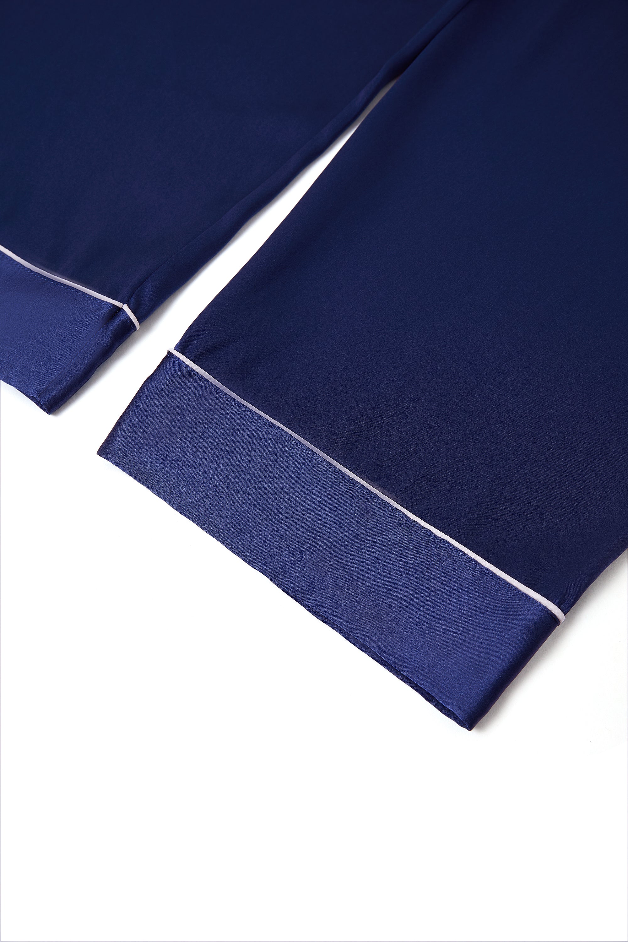 Midnight indigo Silk Pajama Set In Mulberry Silk - Indigo Drift