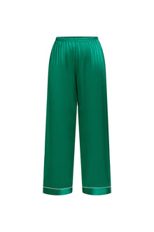Viridian Lake Silk Pajama Set In Mulberry Silk - Viridian Depth