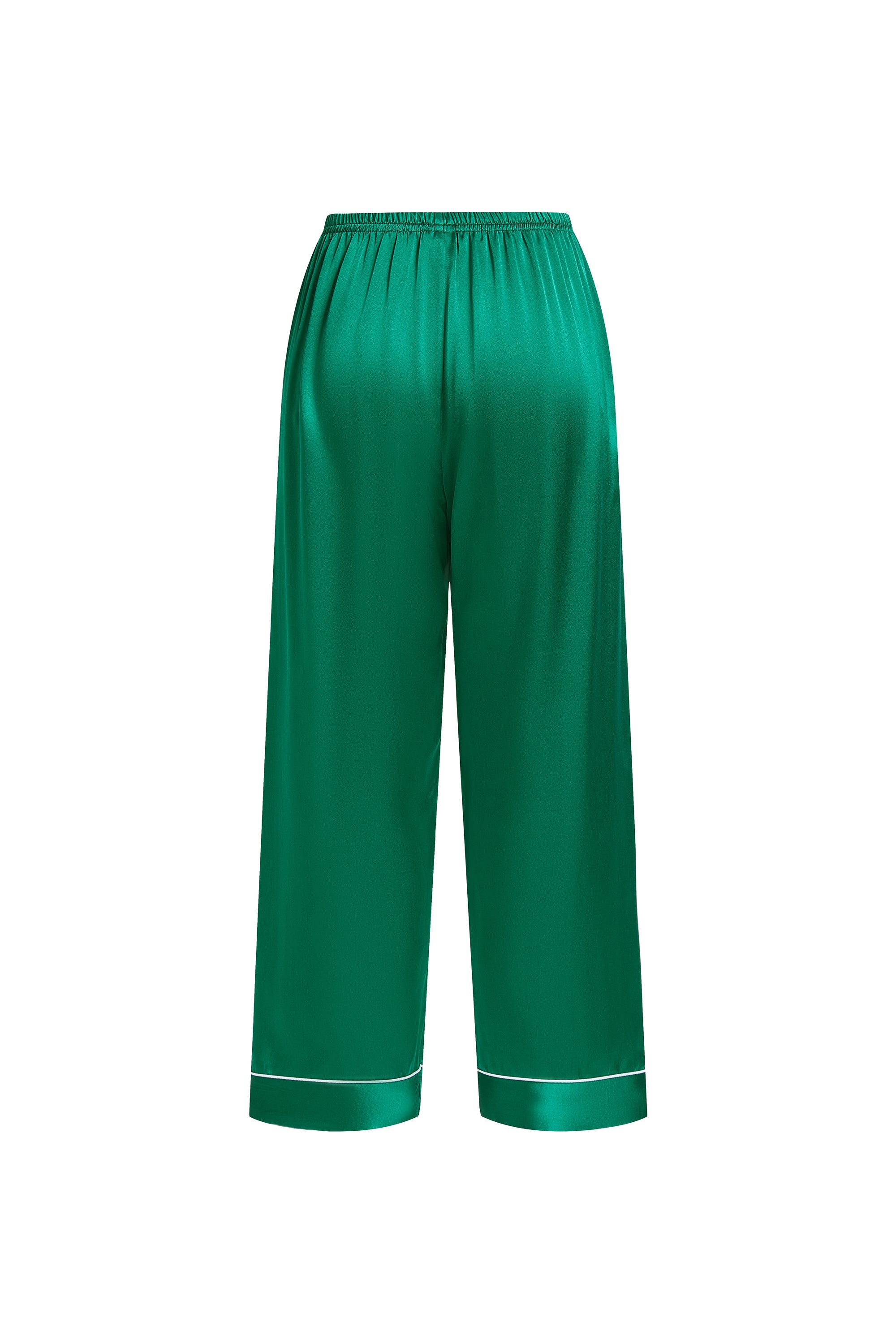 Viridian Lake Silk Pajama Set In Mulberry Silk - Viridian Depth