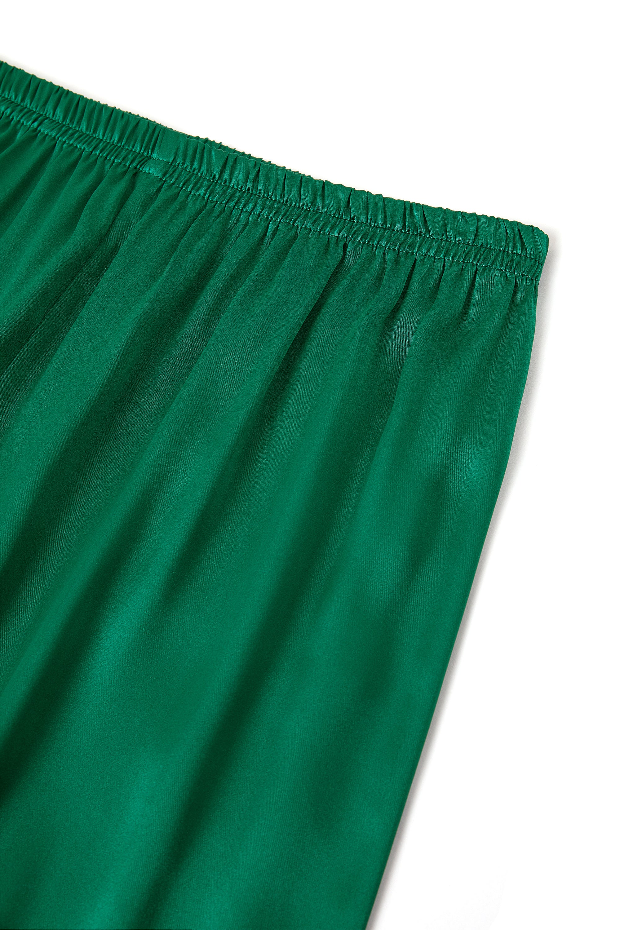 Viridian Lake Silk Pajama Set In Mulberry Silk - Viridian Depth