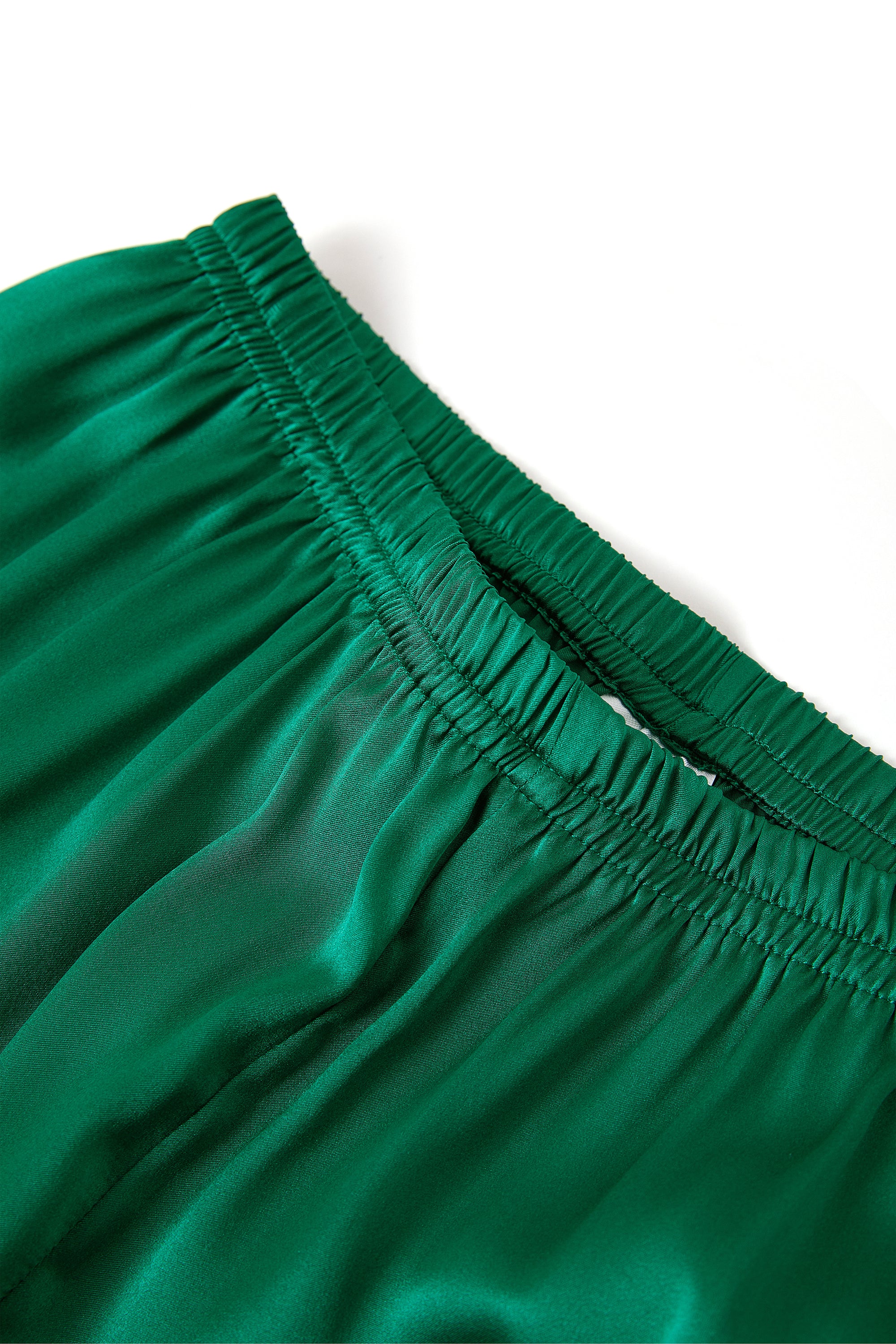 Viridian Lake Silk Pajama Set In Mulberry Silk - Viridian Depth