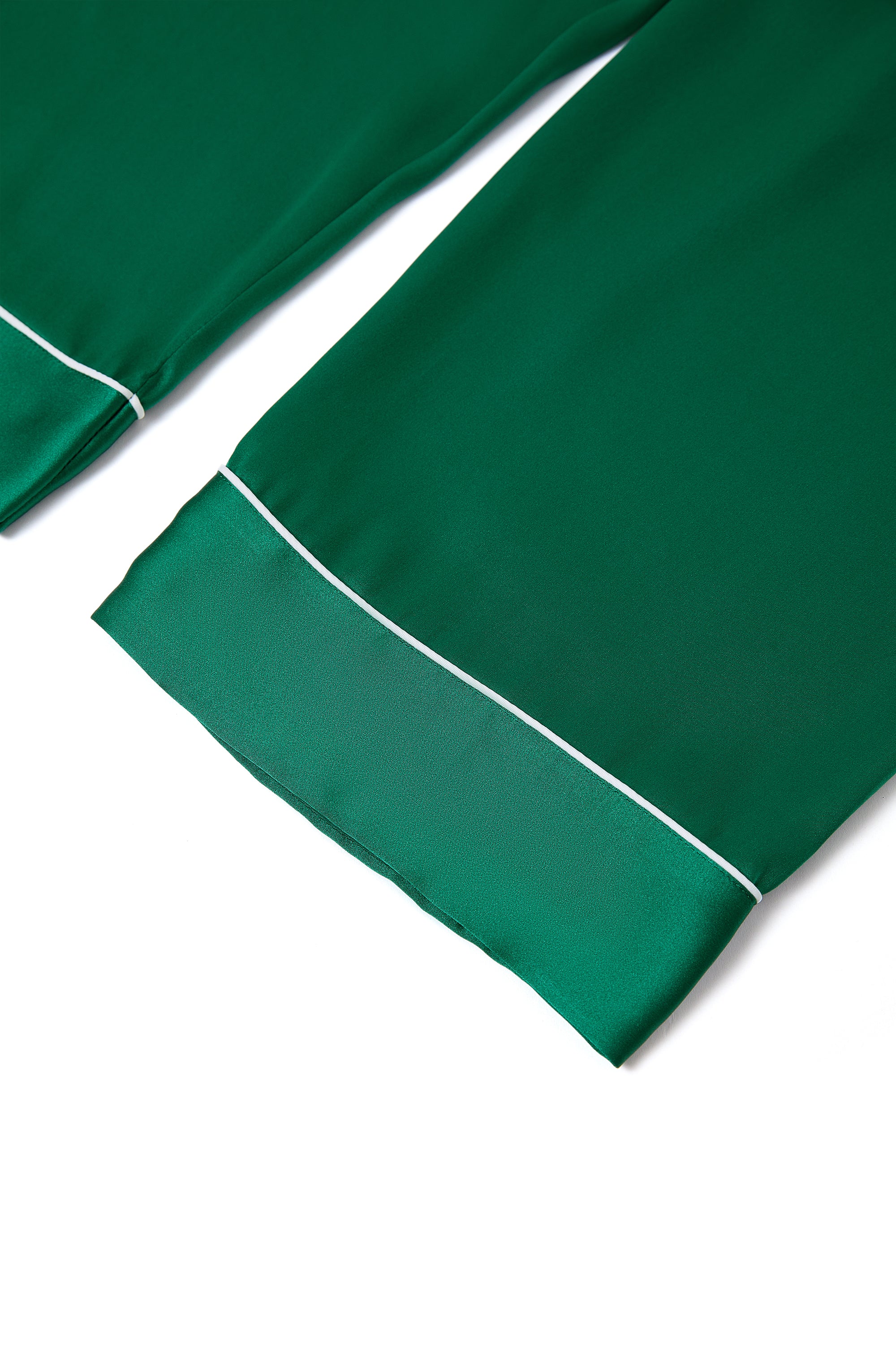 Viridian Lake Silk Pajama Set In Mulberry Silk - Viridian Depth