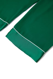 Viridian Lake Silk Pajama Set In Mulberry Silk - Viridian Depth