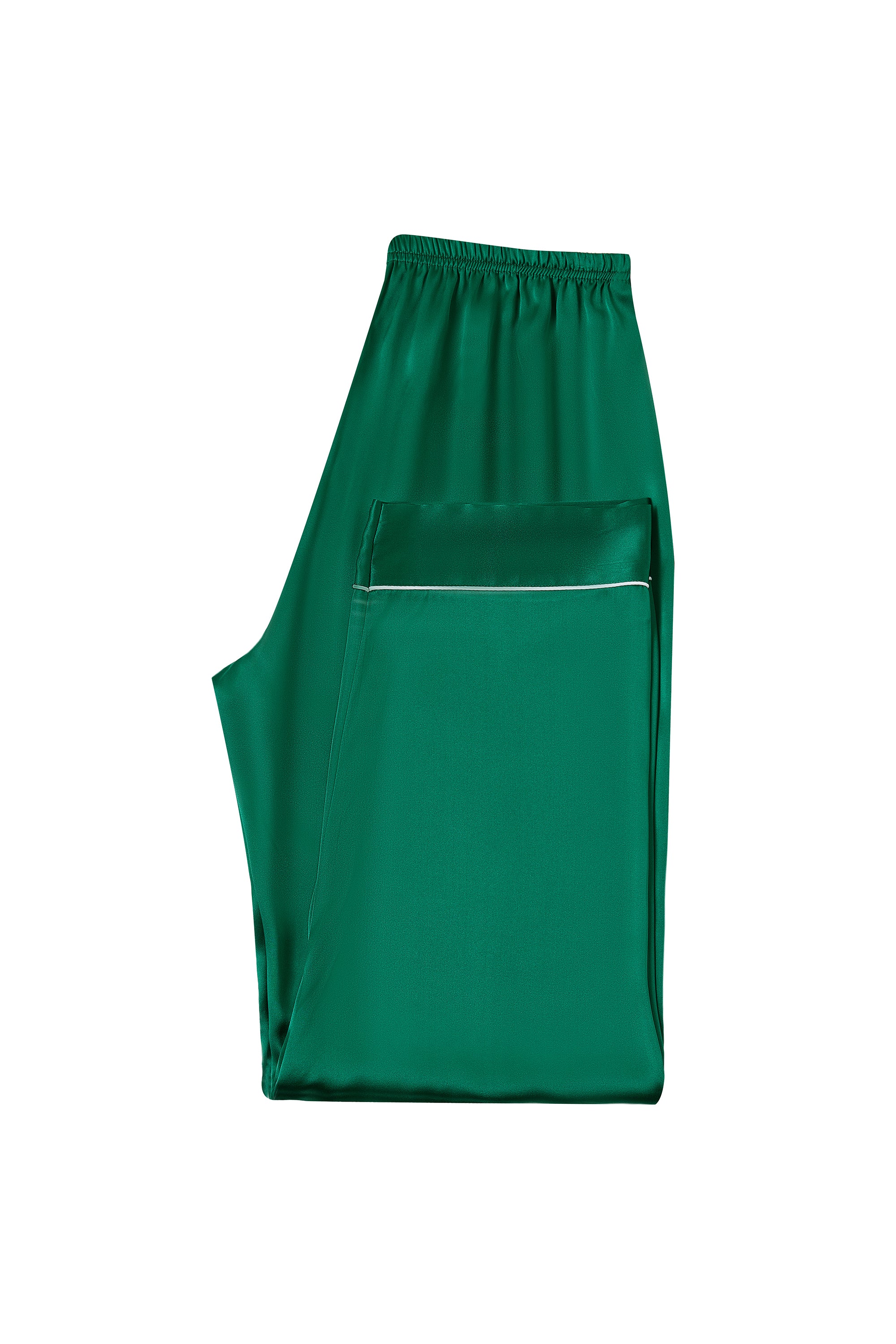 Viridian Lake Silk Pajama Set In Mulberry Silk - Viridian Depth