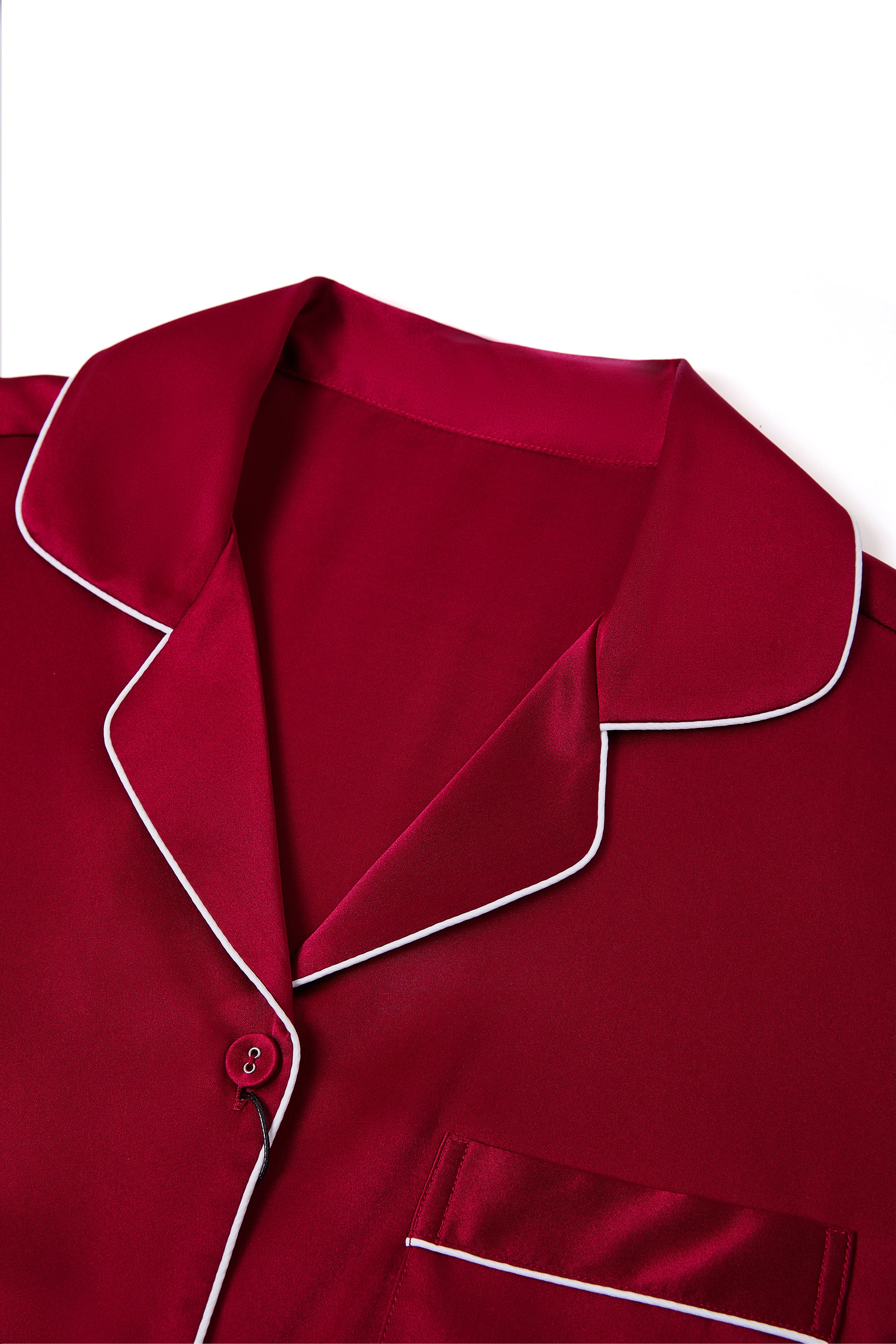 Crimson Maple Silk Pajama Set In Mulberry Silk - Mulled Wine