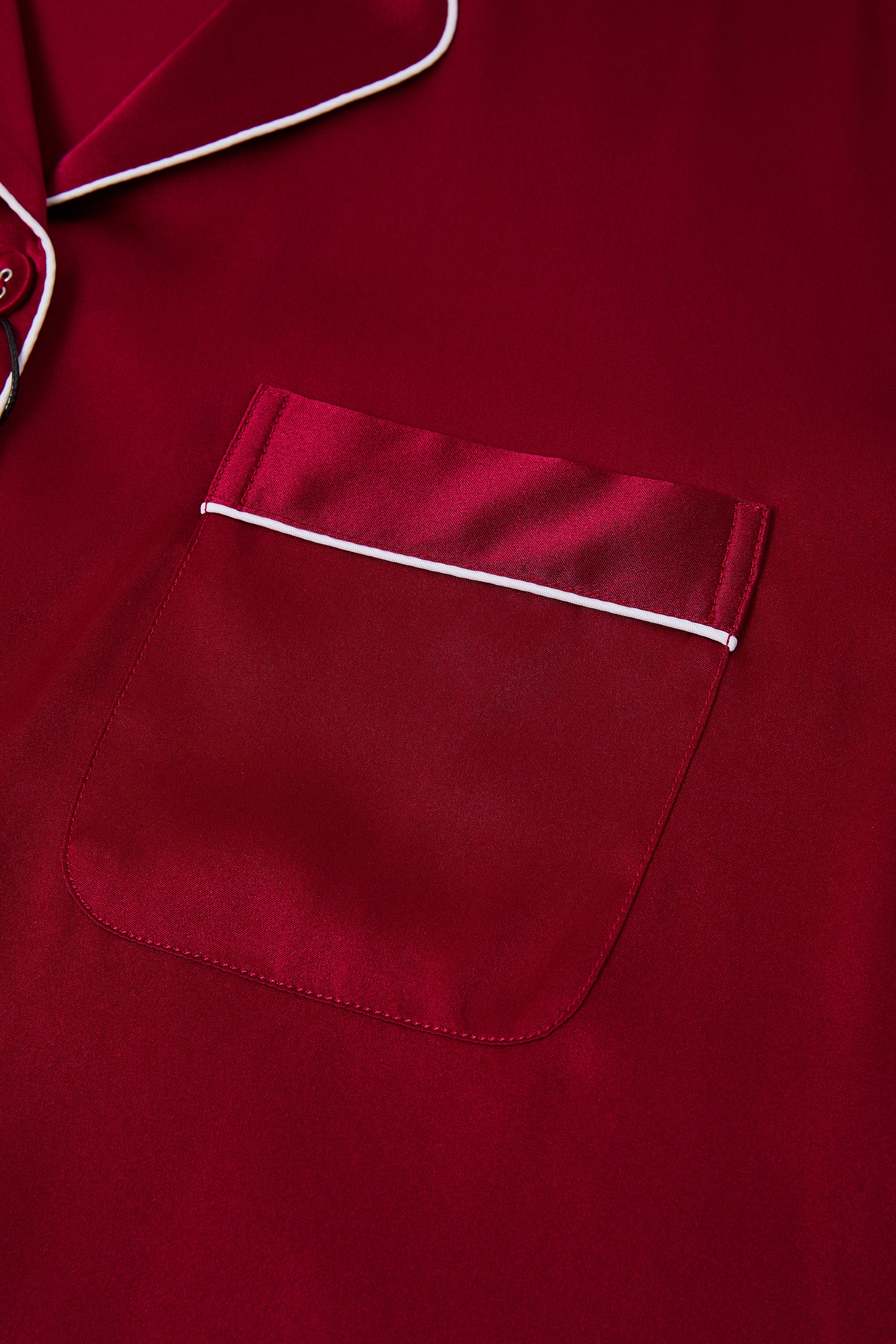 Crimson Maple Silk Pajama Set In Mulberry Silk - Mulled Wine