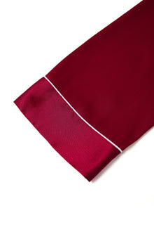 Crimson Maple Silk Pajama Set In Mulberry Silk - Mulled Wine