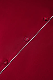 Crimson Maple Silk Pajama Set In Mulberry Silk - Mulled Wine