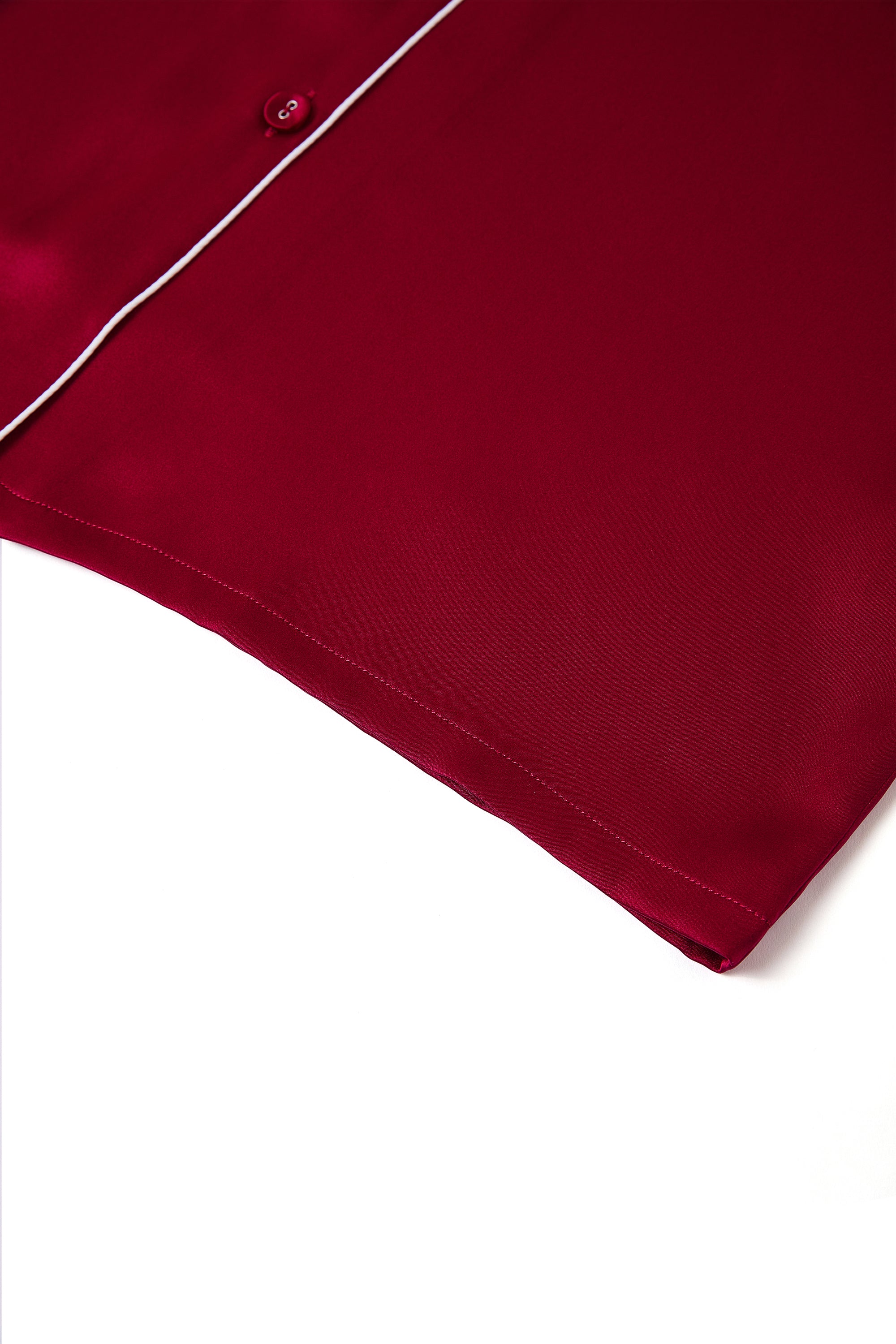 Crimson Maple Silk Pajama Set In Mulberry Silk - Mulled Wine