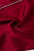 Crimson Maple Silk Pajama Set In Mulberry Silk - Mulled Wine