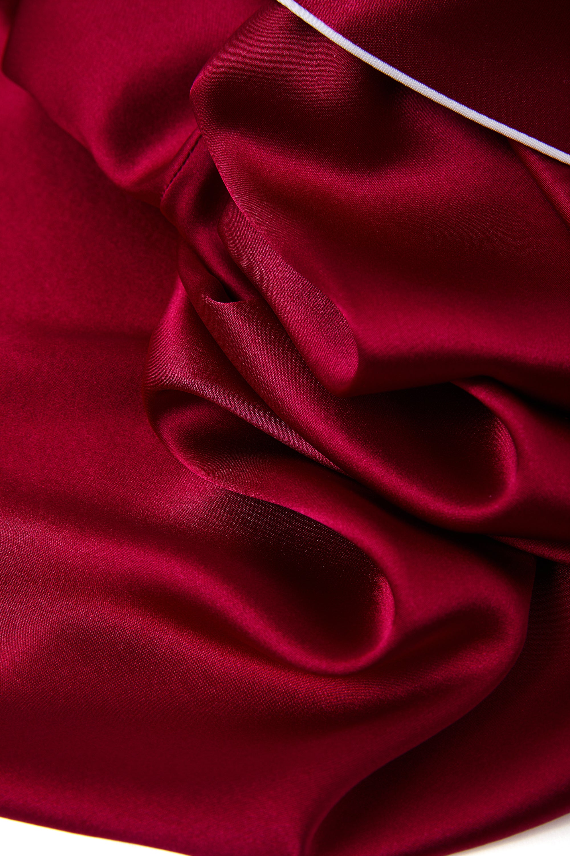 Crimson Maple Silk Pajama Set In Mulberry Silk - Mulled Wine