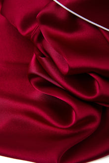 Crimson Maple Silk Pajama Set In Mulberry Silk - Mulled Wine