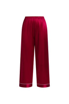 Crimson Maple Silk Pajama Set In Mulberry Silk - Mulled Wine