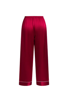 Crimson Maple Silk Pajama Set In Mulberry Silk - Mulled Wine
