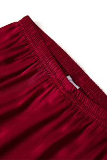 Crimson Maple Silk Pajama Set In Mulberry Silk - Mulled Wine