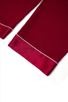 Crimson Maple Silk Pajama Set In Mulberry Silk - Mulled Wine