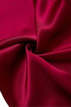 Crimson Maple Silk Pajama Set In Mulberry Silk - Mulled Wine
