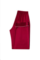 Crimson Maple Silk Pajama Set In Mulberry Silk - Mulled Wine