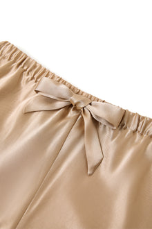 Wheat Shadows Cami and Shorts Set In Mulberry Silk - Amber Grain