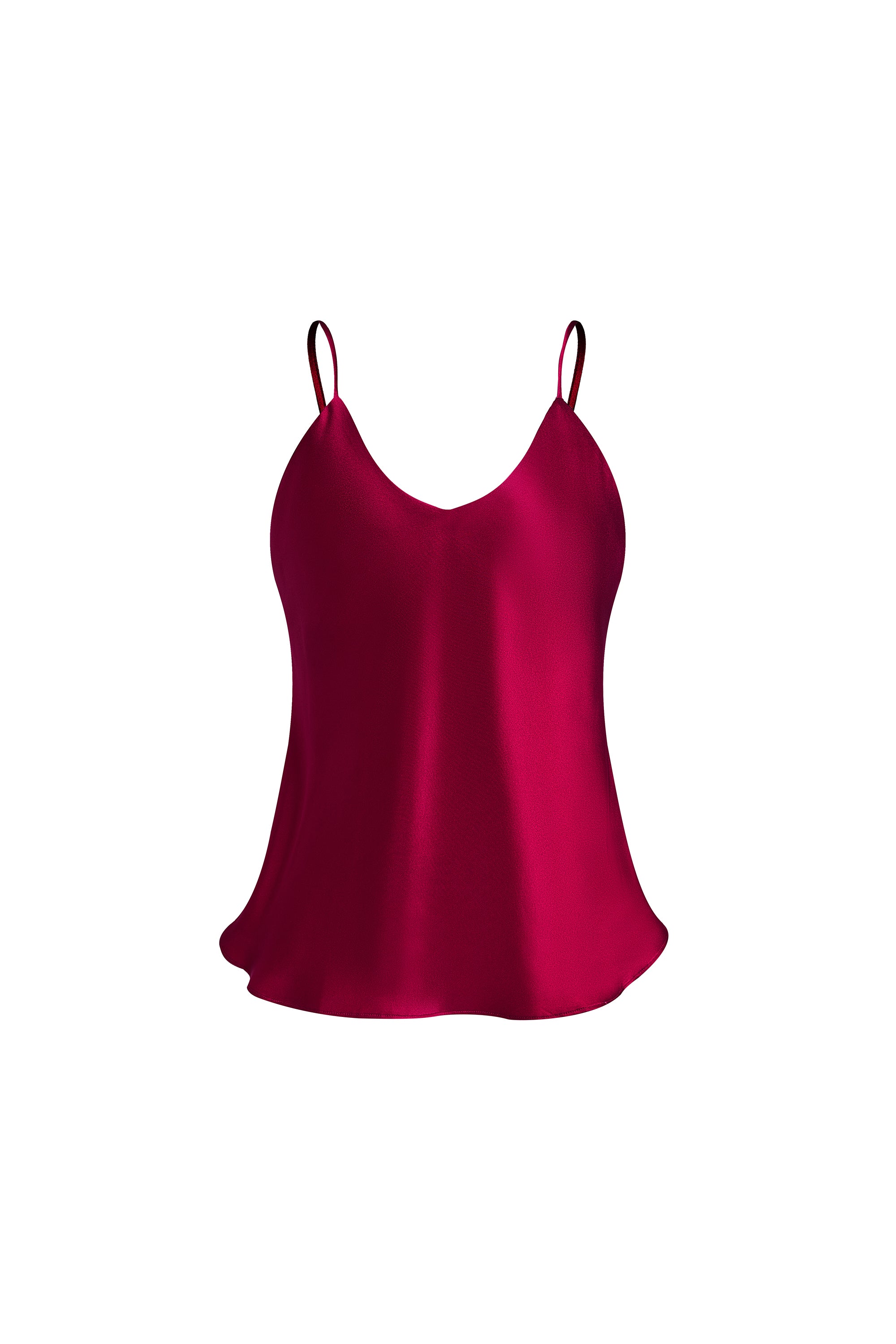 Crimson Maple Cami and Shorts Set In Mulberry Silk - Mulled Wine