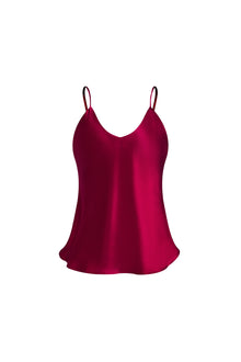 Crimson Maple Cami and Shorts Set In Mulberry Silk - Mulled Wine