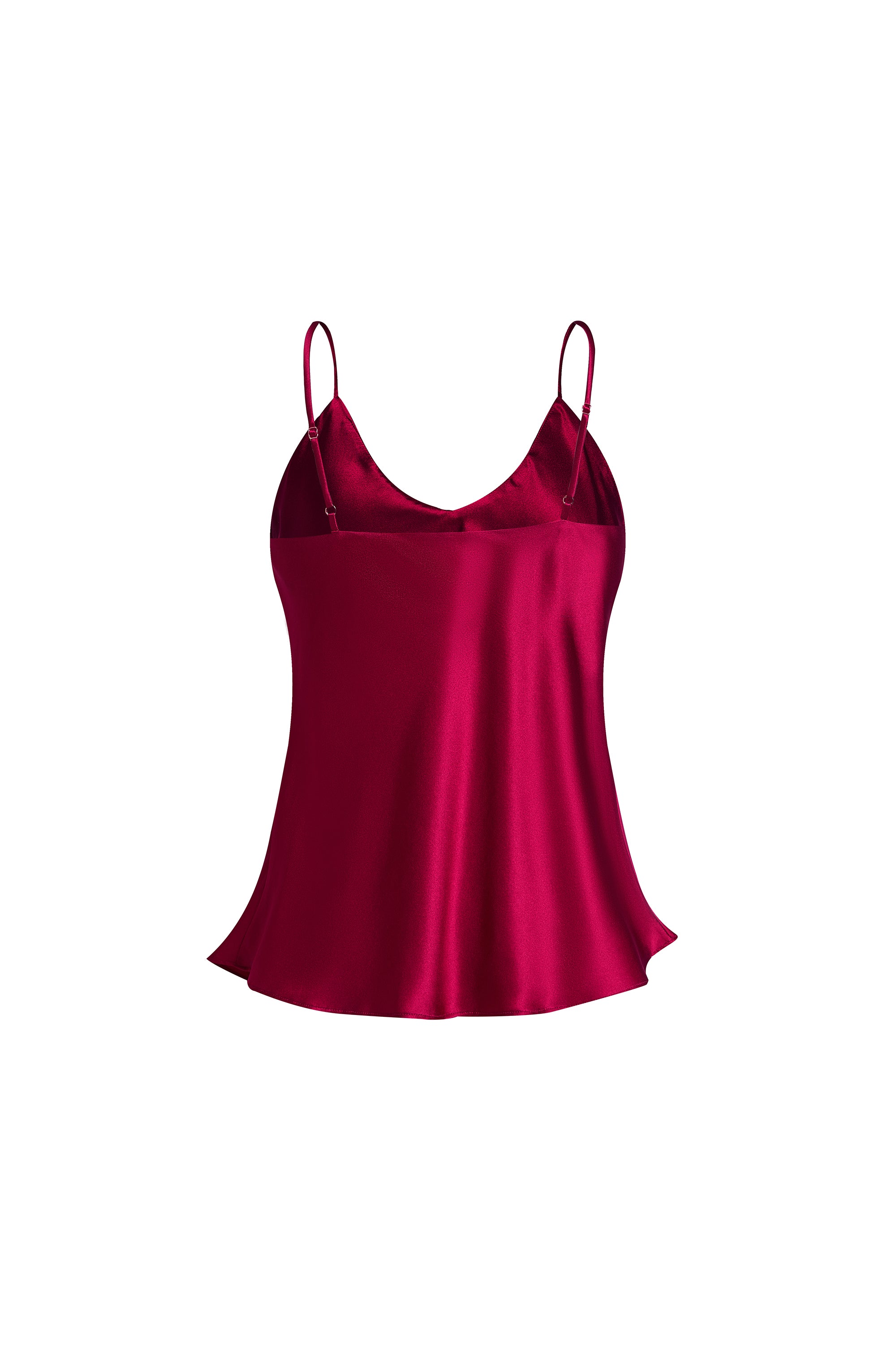 Crimson Maple Cami and Shorts Set In Mulberry Silk - Mulled Wine