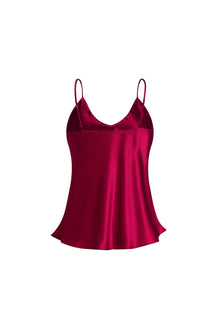 Crimson Maple Cami and Shorts Set In Mulberry Silk - Mulled Wine