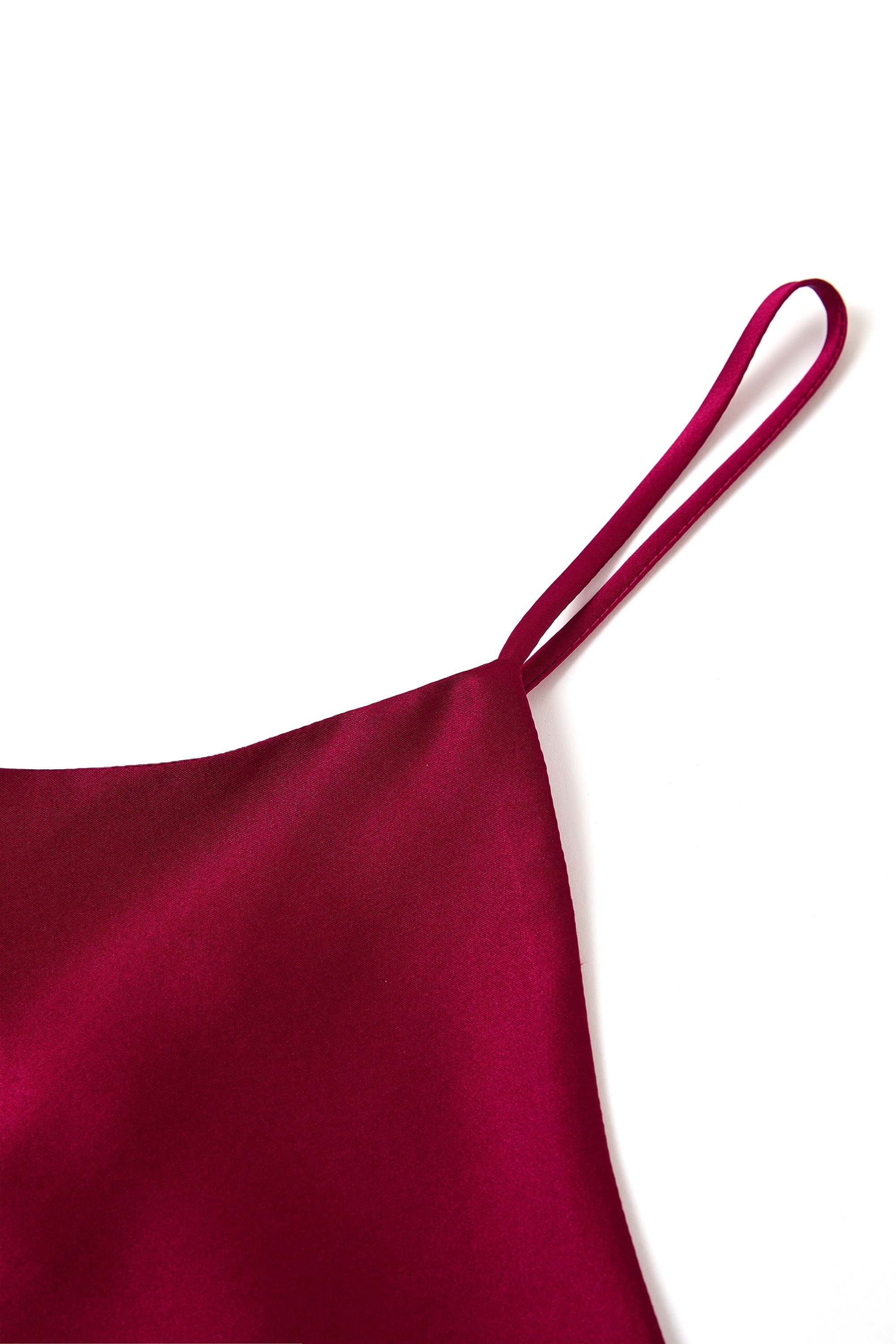Crimson Maple Cami and Shorts Set In Mulberry Silk - Mulled Wine