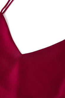 Crimson Maple Cami and Shorts Set In Mulberry Silk - Mulled Wine