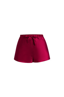 Crimson Maple Cami and Shorts Set In Mulberry Silk - Mulled Wine