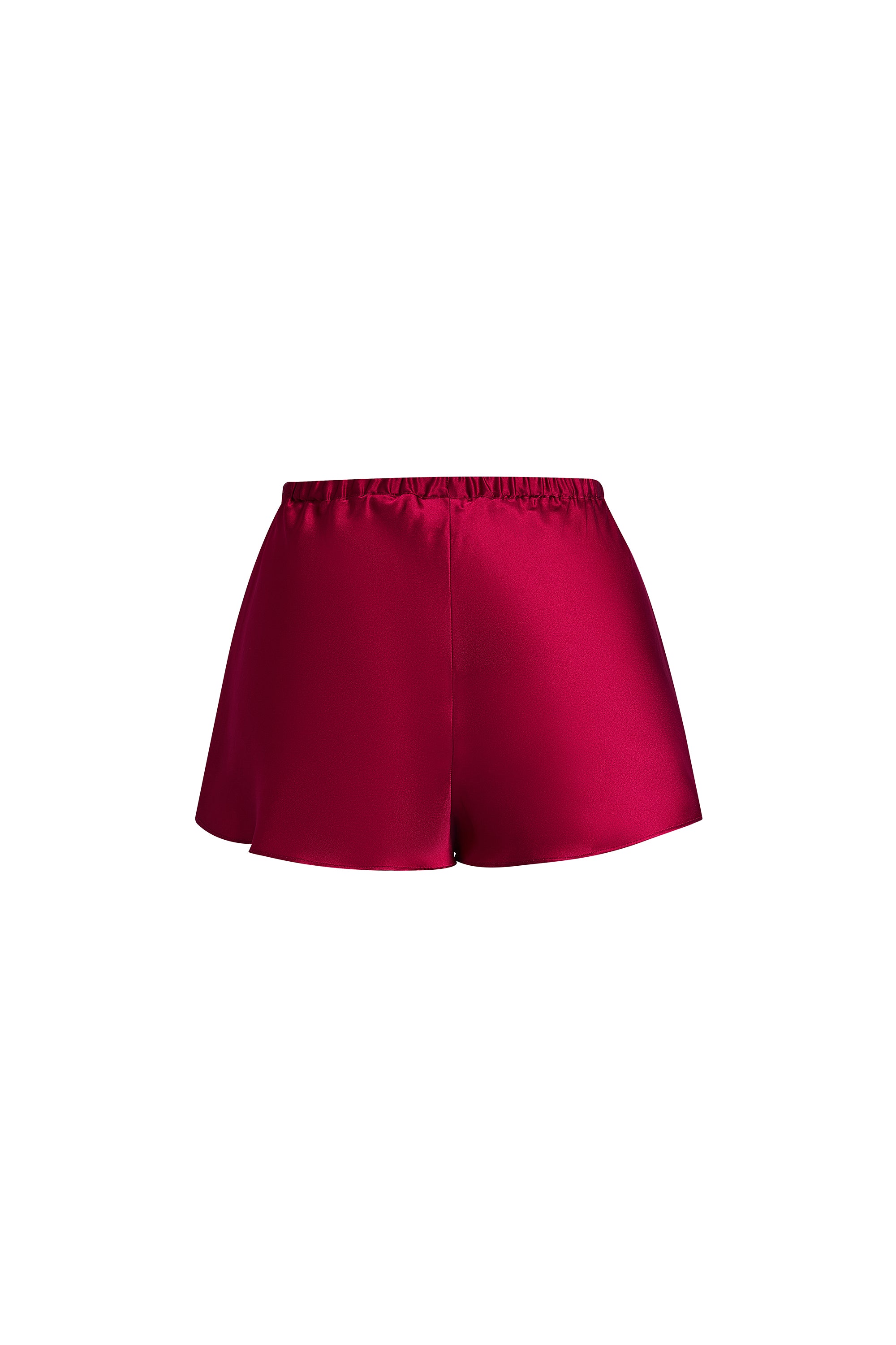 Crimson Maple Cami and Shorts Set In Mulberry Silk - Mulled Wine