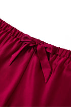 Crimson Maple Cami and Shorts Set In Mulberry Silk - Mulled Wine