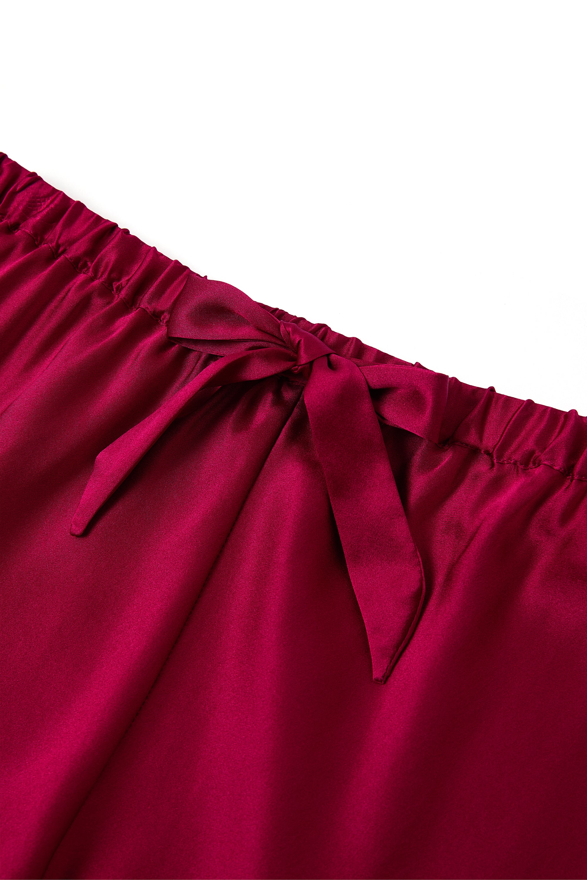 Crimson Maple Cami and Shorts Set In Mulberry Silk - Mulled Wine
