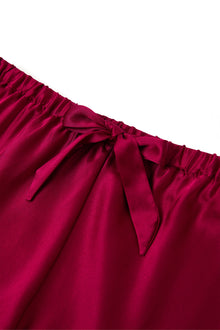 Crimson Maple Cami and Shorts Set In Mulberry Silk - Mulled Wine