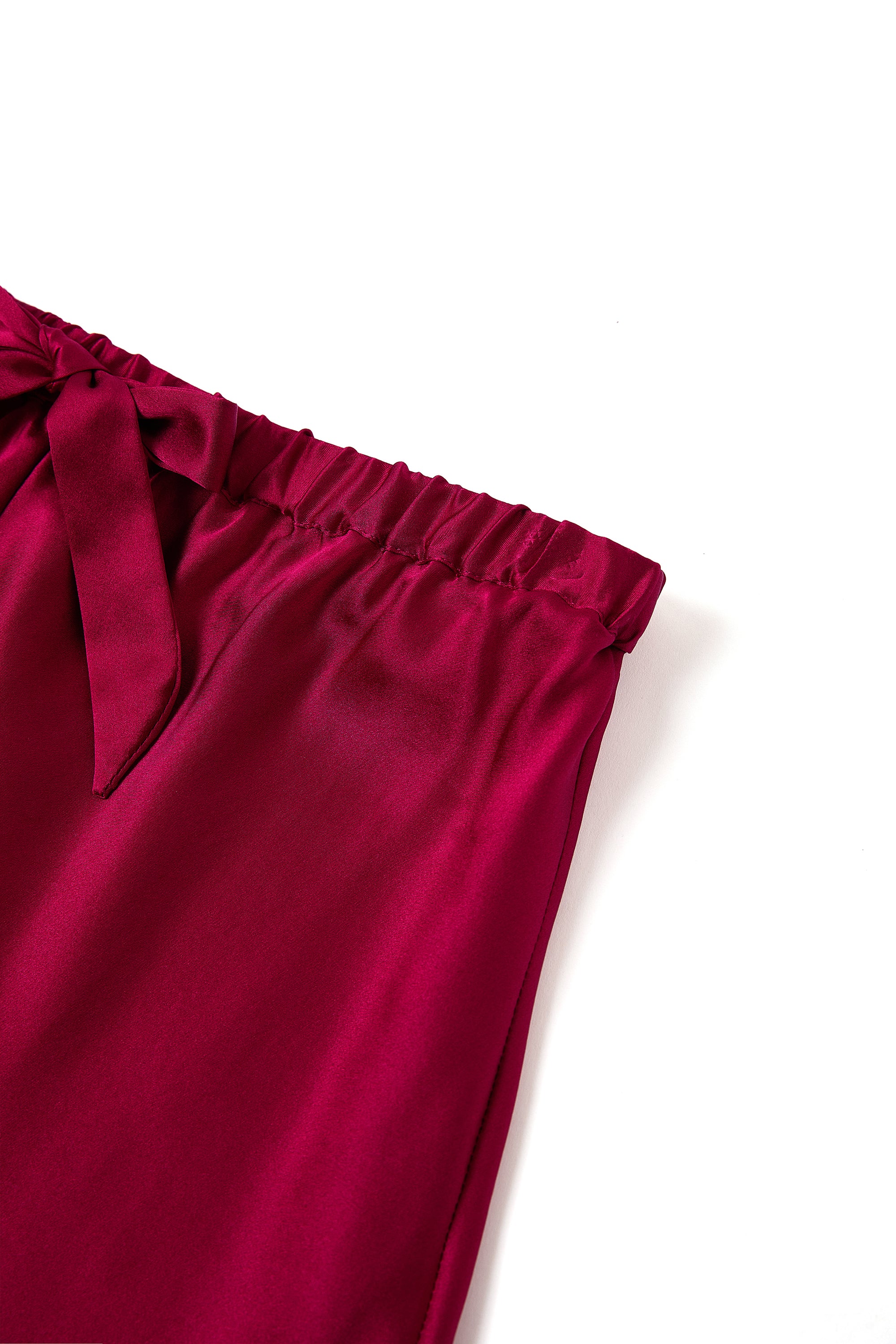 Crimson Maple Cami and Shorts Set In Mulberry Silk - Mulled Wine
