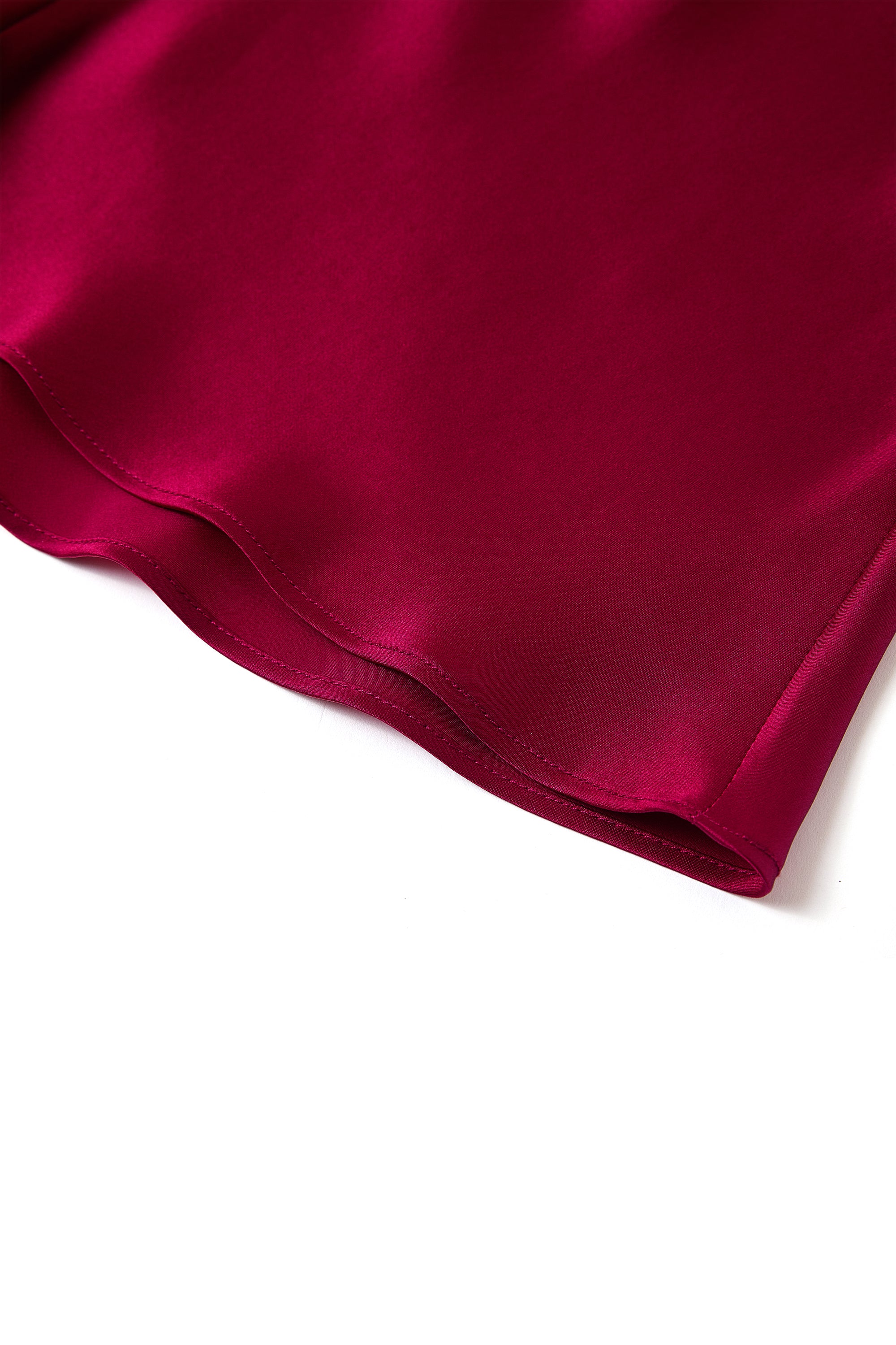 Crimson Maple Cami and Shorts Set In Mulberry Silk - Mulled Wine
