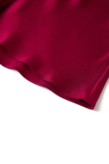 Crimson Maple Cami and Shorts Set In Mulberry Silk - Mulled Wine