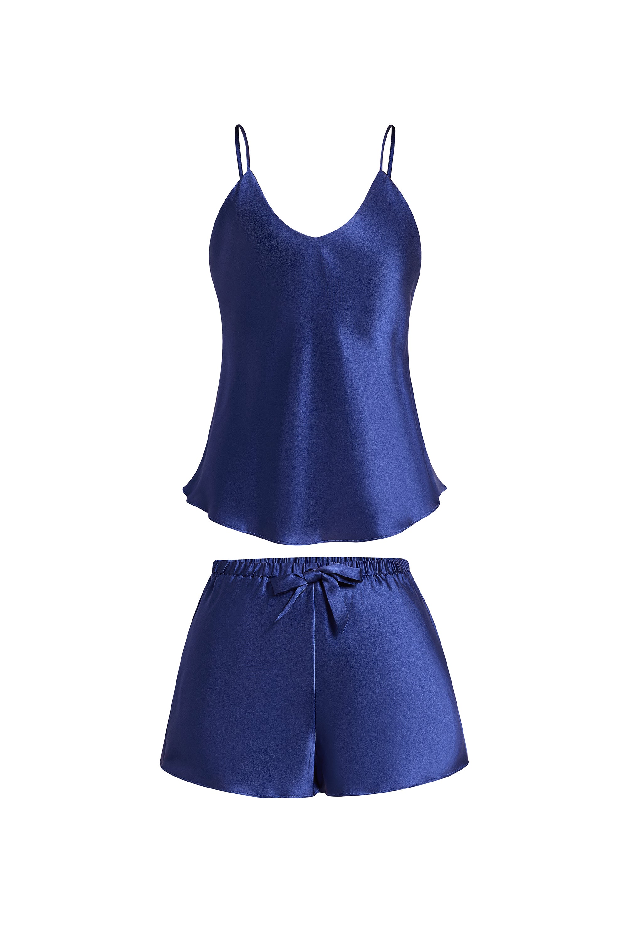 Midnight indigo Cami and Shorts Set In Mulberry Silk - Midnight Core