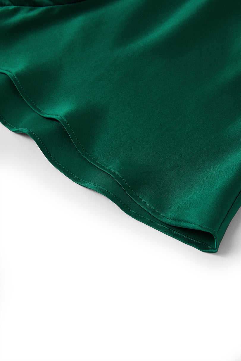 Viridian Lake Cami and Shorts Set In Mulberry Silk - Viridian Depth