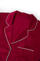 Crimson Maple Short Sleeve and Tap Pants Set In Mulberry Silk - Mulled Wine