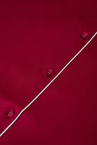 Crimson Maple Short Sleeve and Tap Pants Set In Mulberry Silk - Mulled Wine