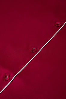 Crimson Maple Short Sleeve and Tap Pants Set In Mulberry Silk - Mulled Wine