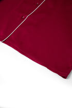 Crimson Maple Short Sleeve and Tap Pants Set In Mulberry Silk - Mulled Wine