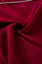 Crimson Maple Short Sleeve and Tap Pants Set In Mulberry Silk - Mulled Wine