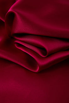 Crimson Maple Short Sleeve and Tap Pants Set In Mulberry Silk - Mulled Wine