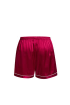 Crimson Maple Short Sleeve and Tap Pants Set In Mulberry Silk - Mulled Wine