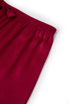 Crimson Maple Short Sleeve and Tap Pants Set In Mulberry Silk - Mulled Wine