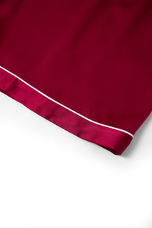 Crimson Maple Short Sleeve and Tap Pants Set In Mulberry Silk - Mulled Wine