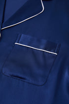 Midnight indigo Short Sleeve and Tap Pants Set In Mulberry Silk - Midnight Core