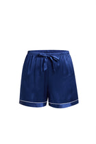 Midnight indigo Short Sleeve and Tap Pants Set In Mulberry Silk - Midnight Core